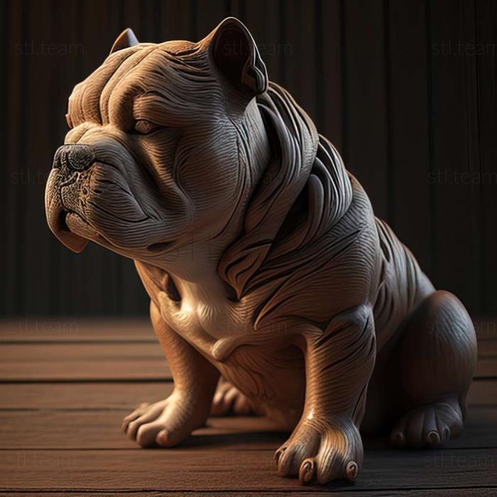 3D model American Bully dog (STL)